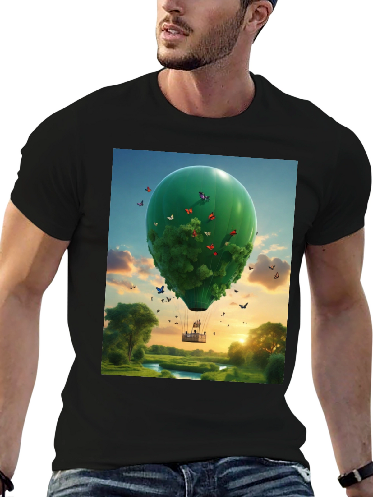 Nature Balloon Graphic Tee - Eco Friendly Design