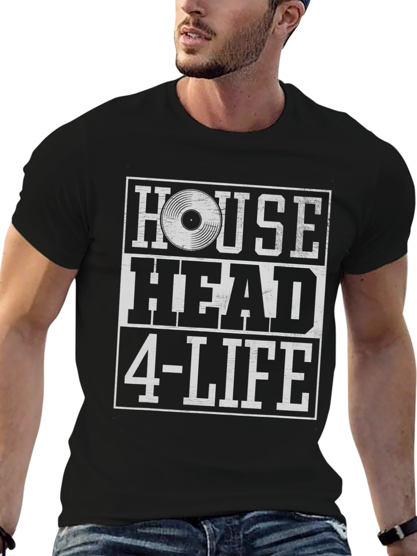 House Head 4-Life Black Graphic Tee