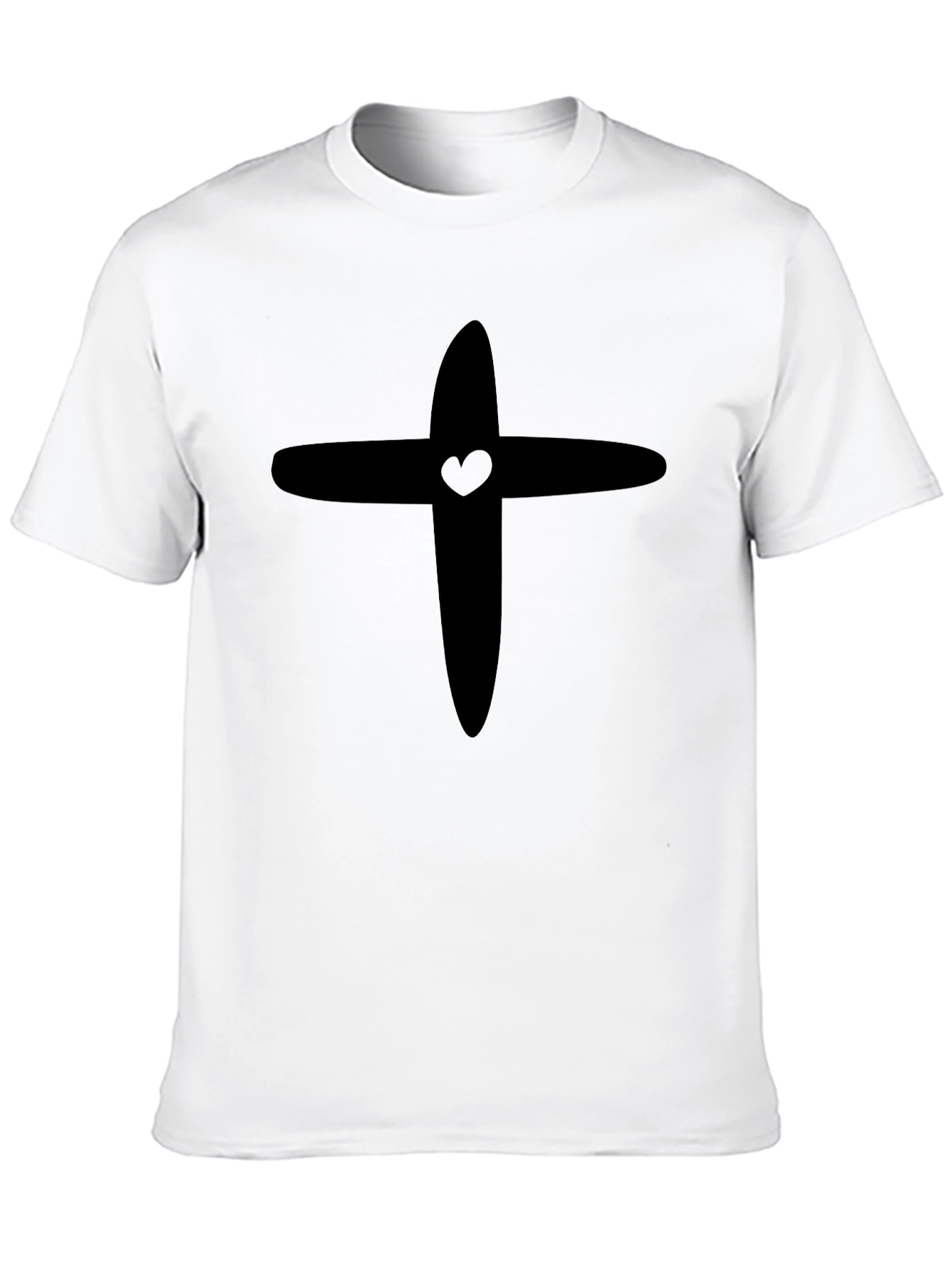 Heart Cross Graphic Tee - Black