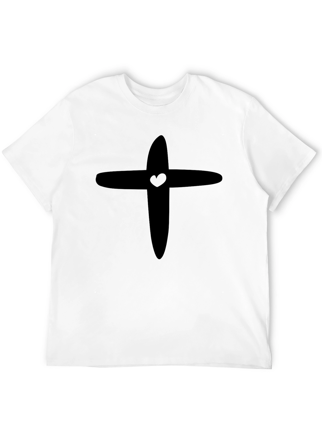 Heart Cross Graphic Tee - Black