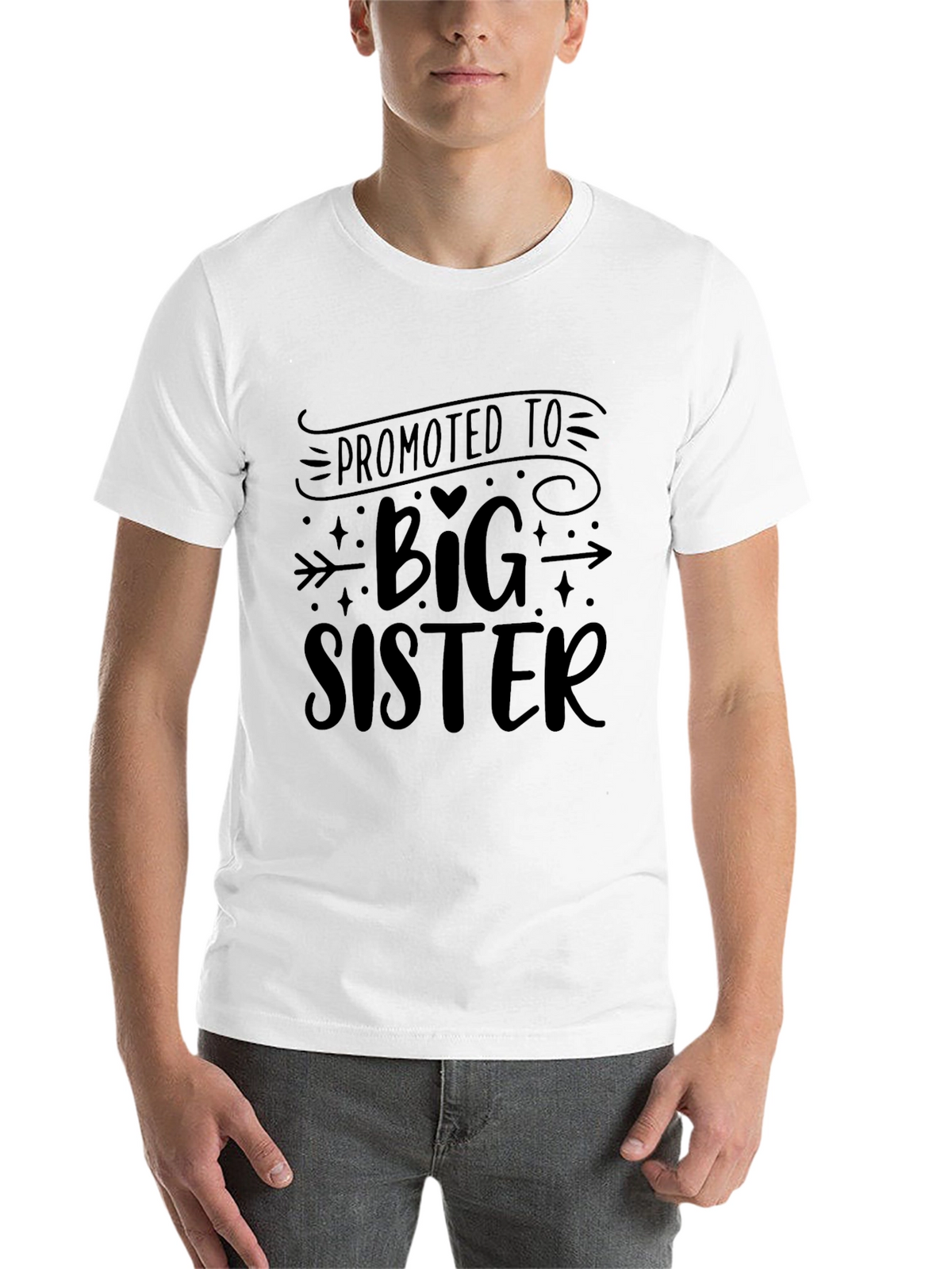 Promoted to Big Sister Graphic Tee - Black