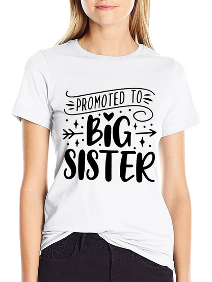 Promoted to Big Sister Graphic Tee - Black