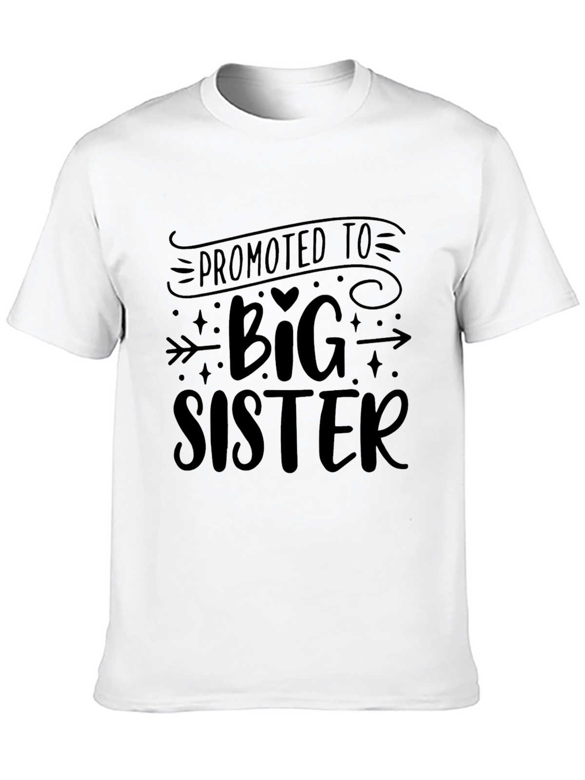 Promoted to Big Sister Graphic Tee - Black