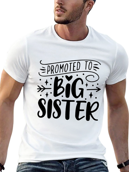 Promoted to Big Sister Graphic Tee - Black