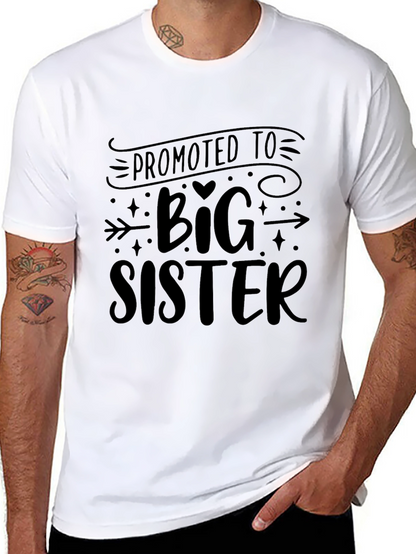 Promoted to Big Sister Graphic Tee - Black