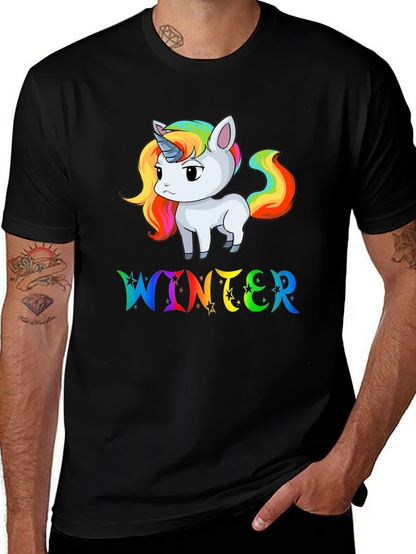 Rainbow Unicorn Winter T-Shirt