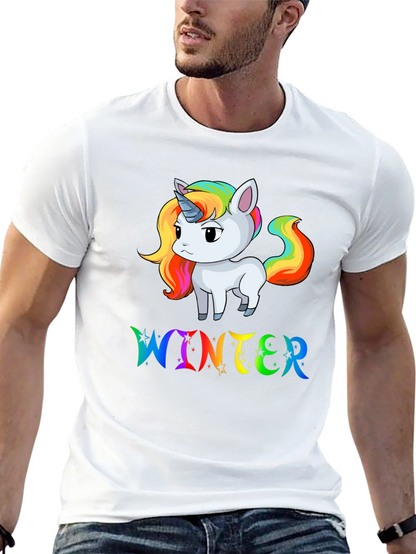 Rainbow Unicorn Winter T-Shirt