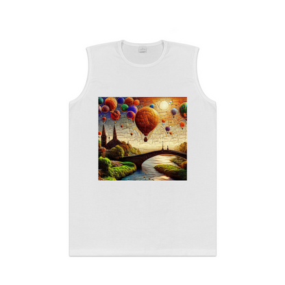 Hot Air Balloon Fantasy Town Art Landscape Men¡¯s Tank Top