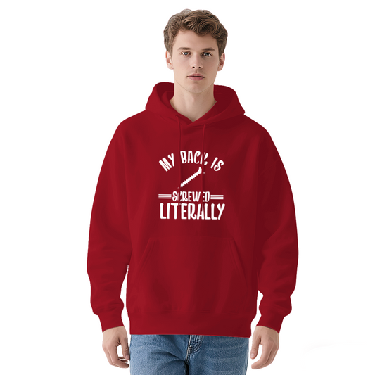 My Back Is Screwed Literally Screw Graphic Funny Hoodie, Men Relax Comfort Top