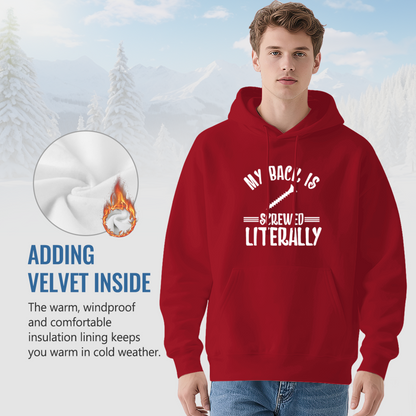 My Back Is Screwed Literally Screw Graphic Funny Hoodie, Men Relax Comfort Top