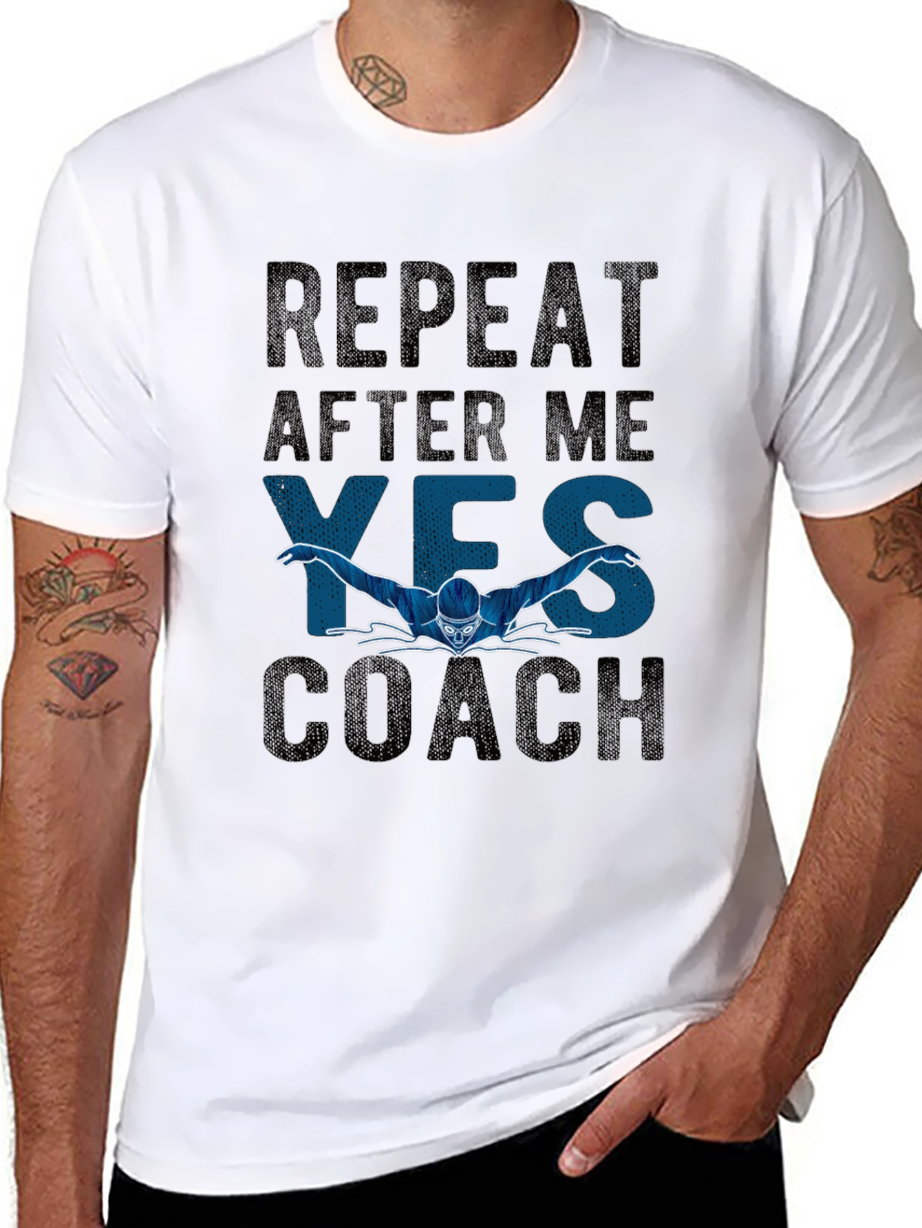 Repeat After Me Yes Coach T-Shirt - Swimmer