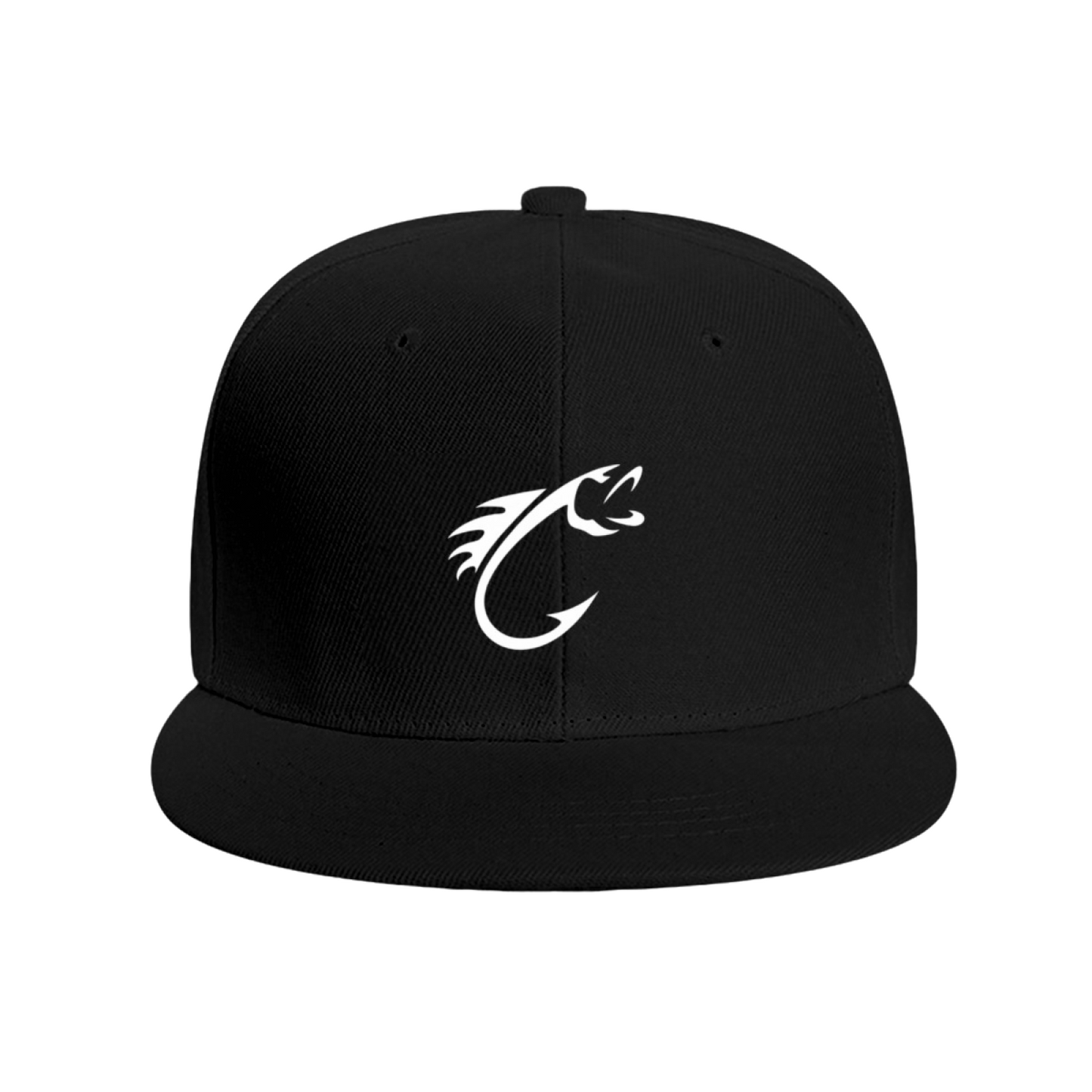 Minimal Fish Hook Fish Logo Royal Blue Fishing Sun Snapback