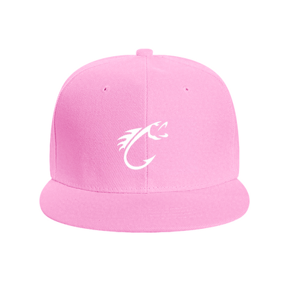 Minimal Fish Hook Fish Logo Royal Blue Fishing Sun Snapback