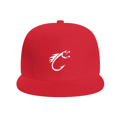 Minimal Fish Hook Fish Logo Royal Blue Fishing Sun Snapback