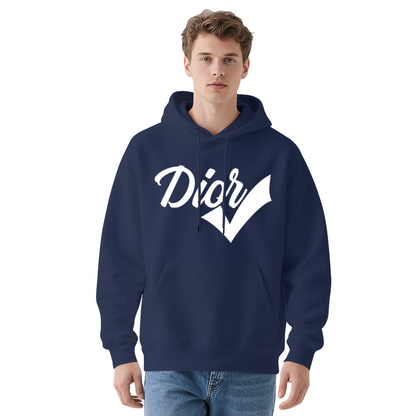 Stylish Dior Tick Logo Navy Hoodie, Luxury Fashion Soft Daily Comfort Sweatshirt