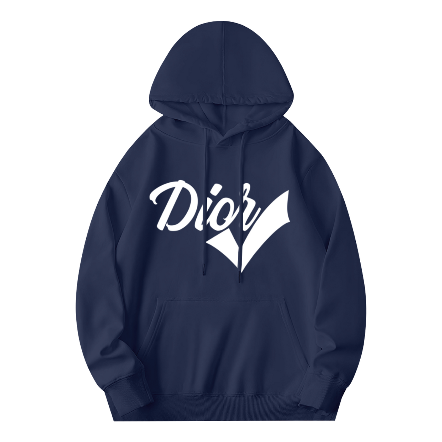 Stylish Dior Tick Logo Navy Hoodie, Luxury Fashion Soft Daily Comfort Sweatshirt