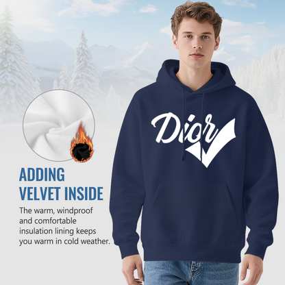 Stylish Dior Tick Logo Navy Hoodie, Luxury Fashion Soft Daily Comfort Sweatshirt