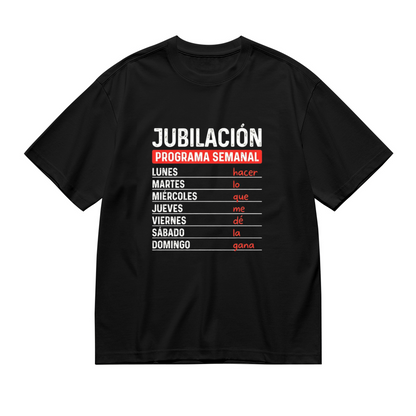 Funny Spanish Retirement Weekly Schedule Graphic Plus Size Women's Printed T-Shirt