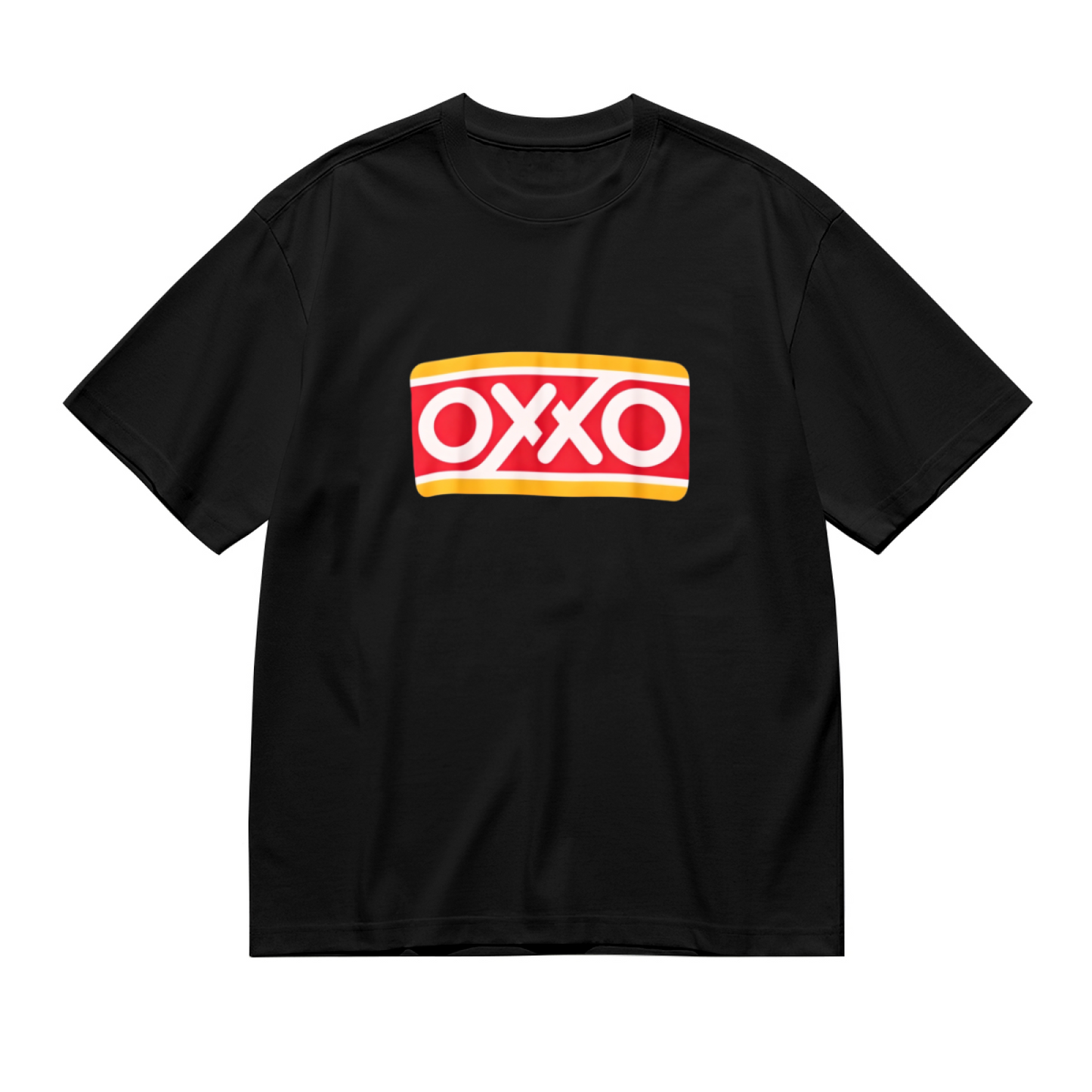 Classic OXXO Store Logo Bold Print Plus Size Ladies Black Short Sleeve T-Shirt