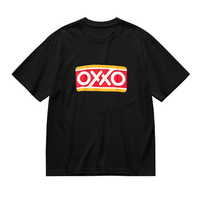Classic OXXO Store Logo Bold Print Plus Size Ladies Black Short Sleeve T-Shirt
