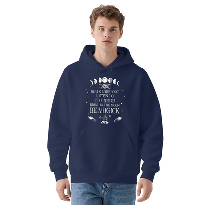 Moon Phase Witch Magick Red Hoodie, Soft Cozy Mystical Casual Hoodie