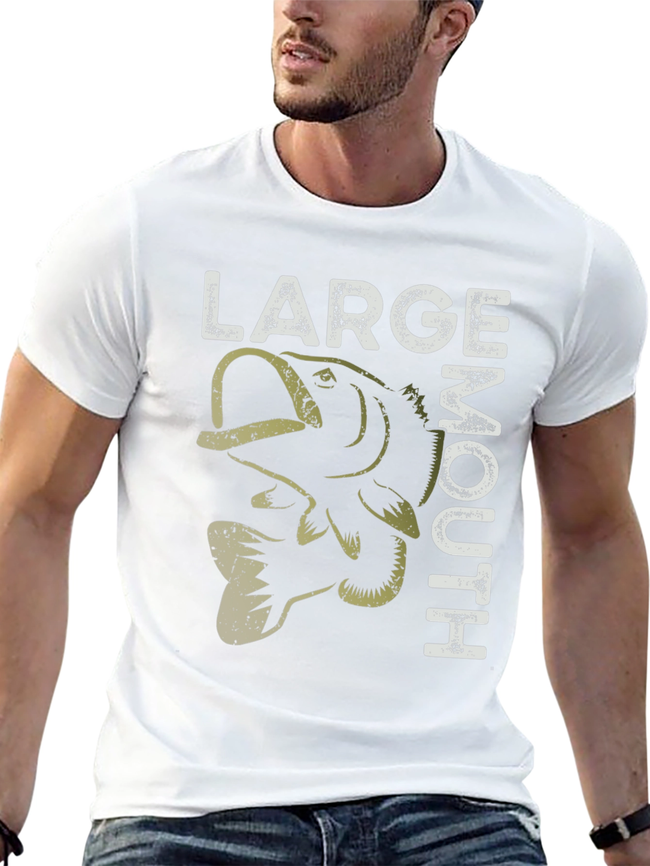 Large Mouth Bass Graphic T-Shirt Fishing Tee