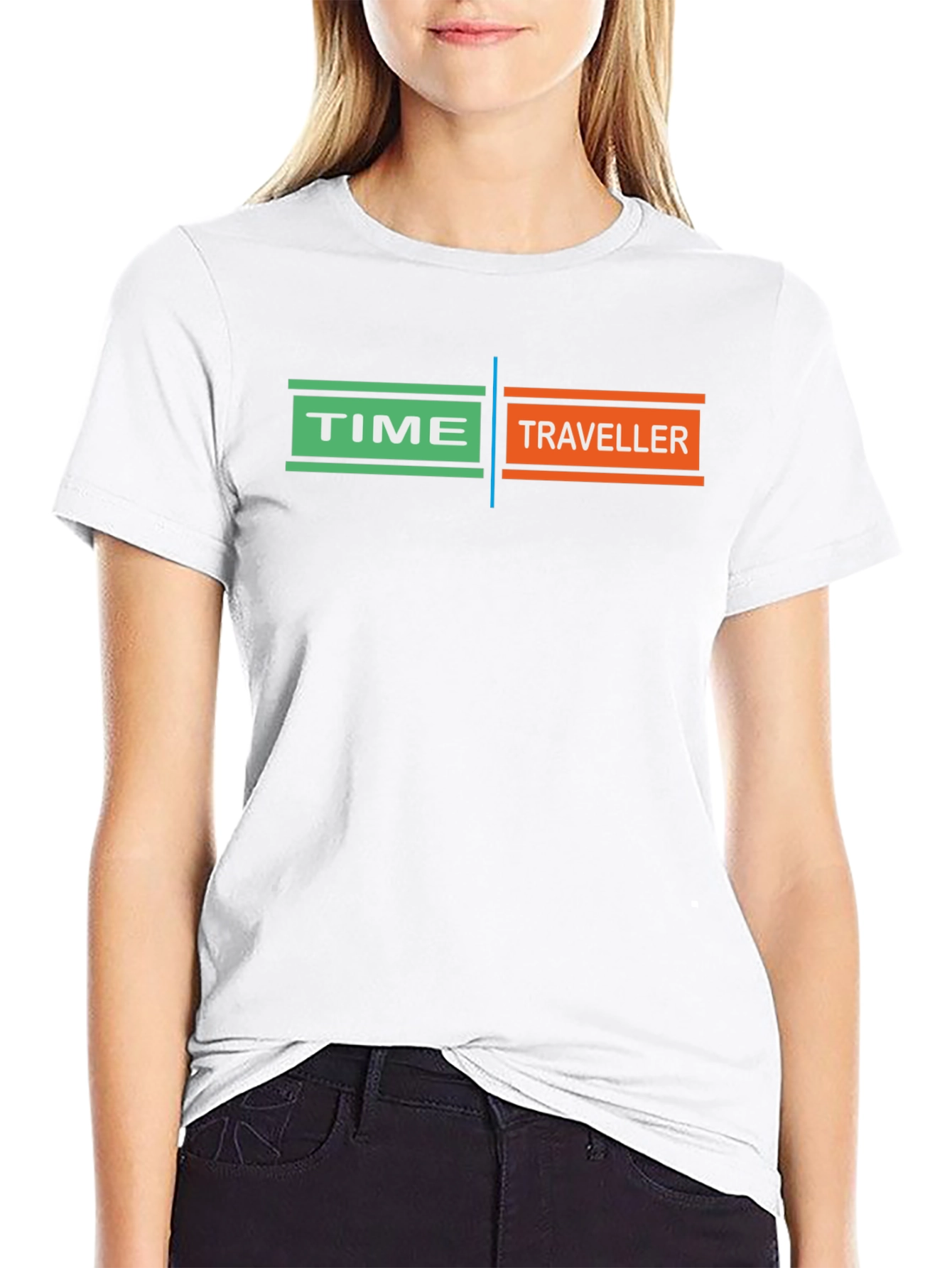 Time Traveler Graphic T-Shirt - Black Unique Design