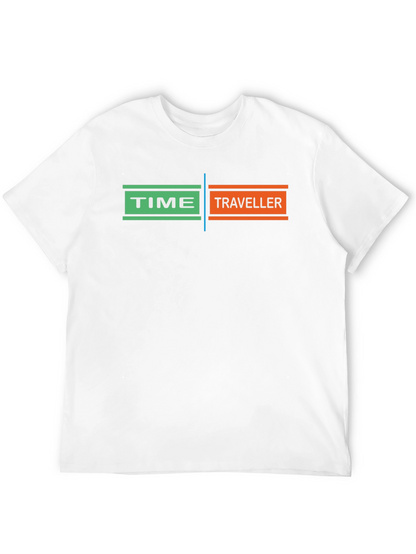 Time Traveler Graphic T-Shirt - Black Unique Design