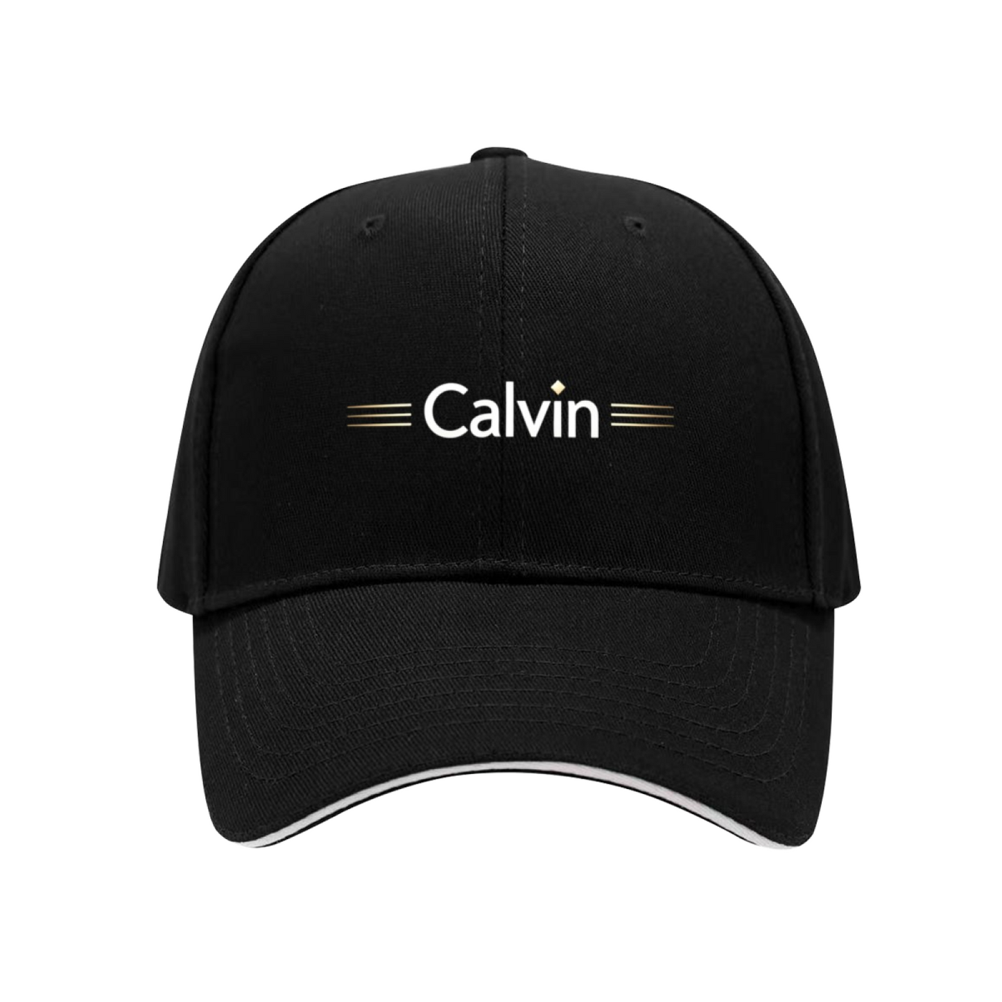 Luxury Calvin Line Accent Multi-Color Sandwich Peak Fashion Baseball Hat