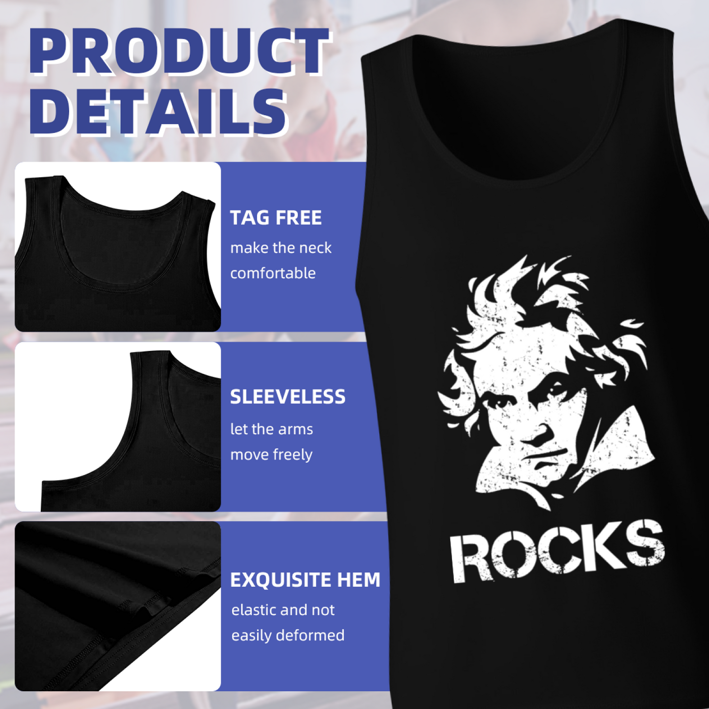 Beethoven Rocks Classic Music Vintage Tank Top