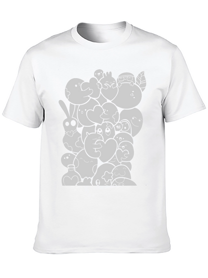 Cartoon Doodle Graphic Black T-Shirt