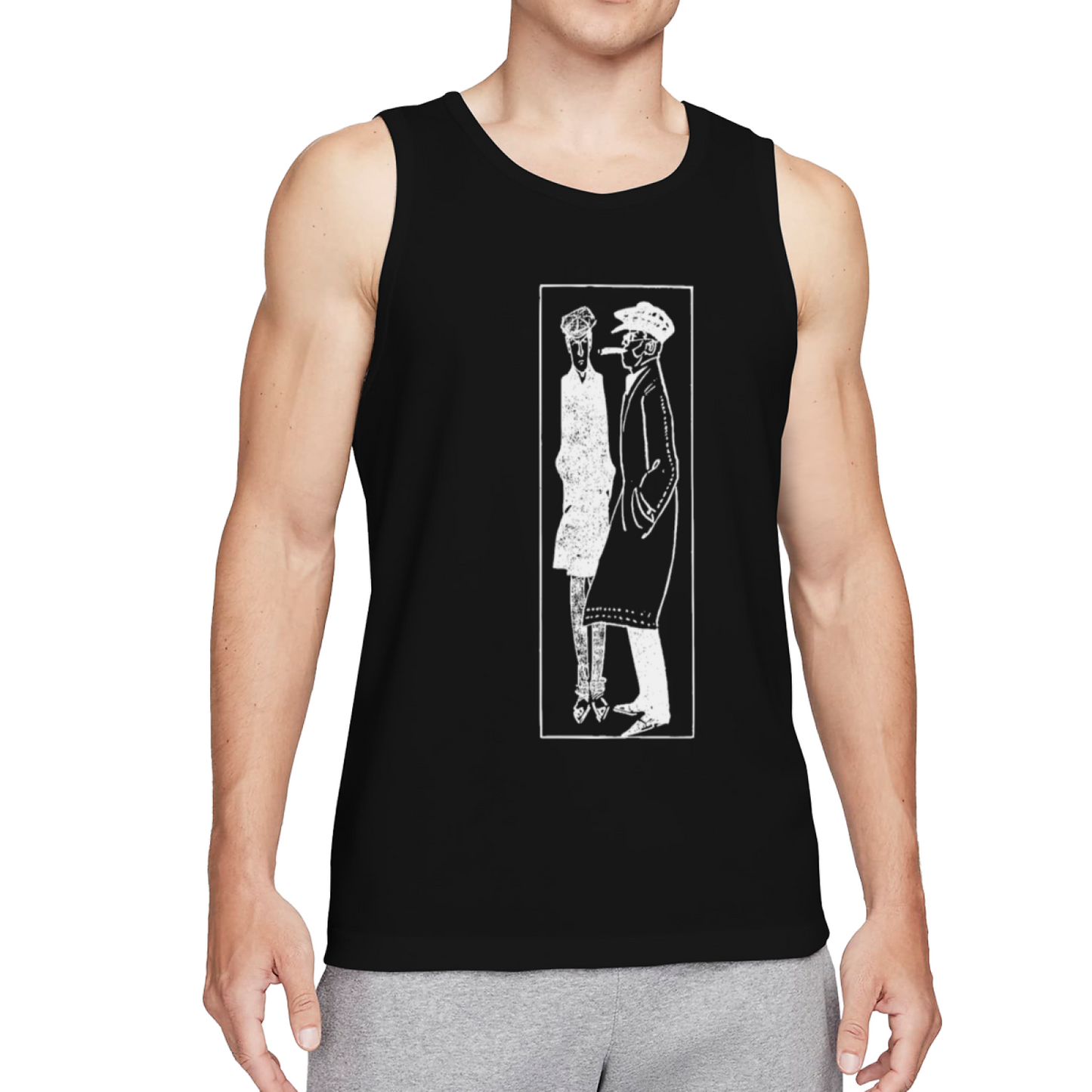 Vintage 1920s Retro Couple Line Art Graphic Tank