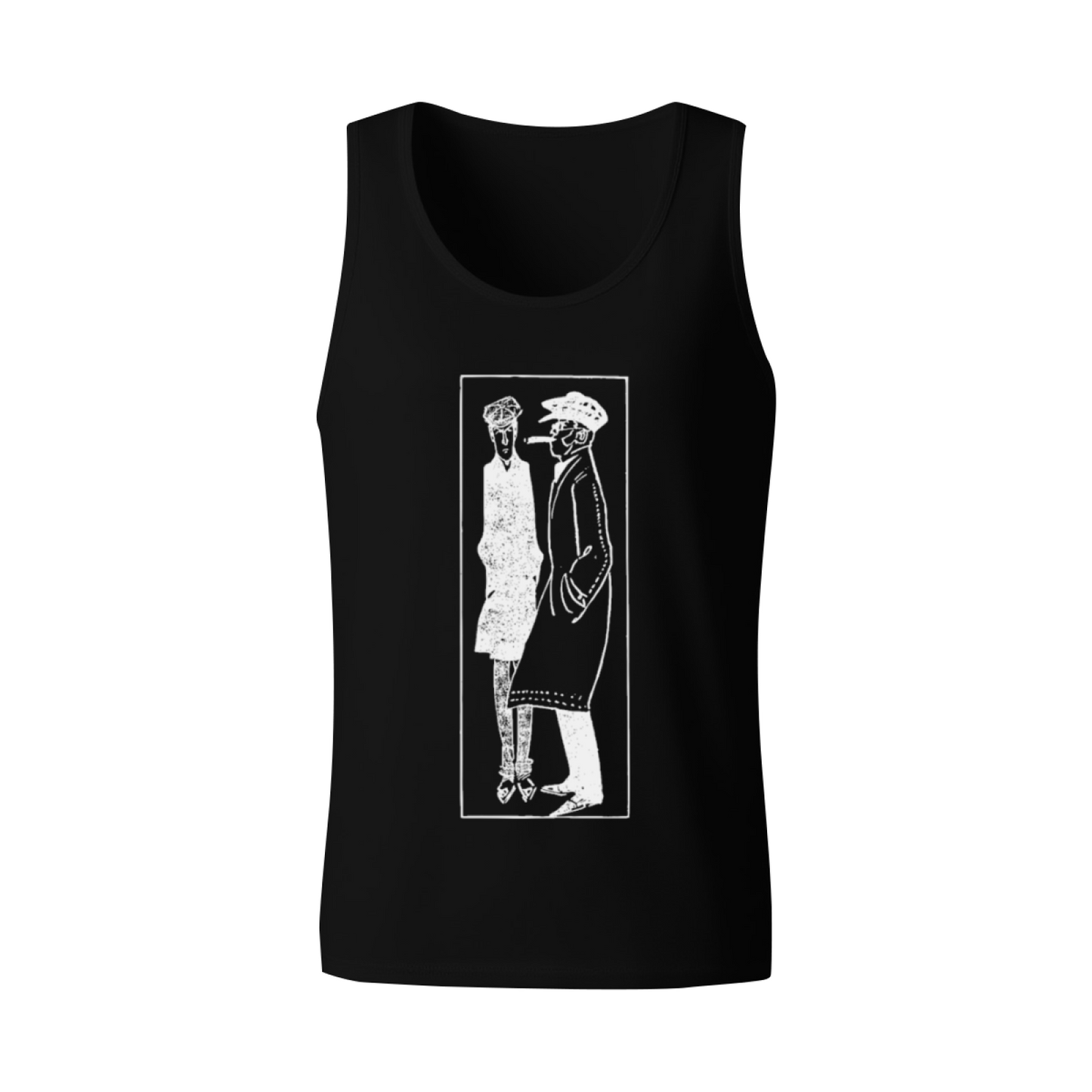 Vintage 1920s Retro Couple Line Art Graphic Tank