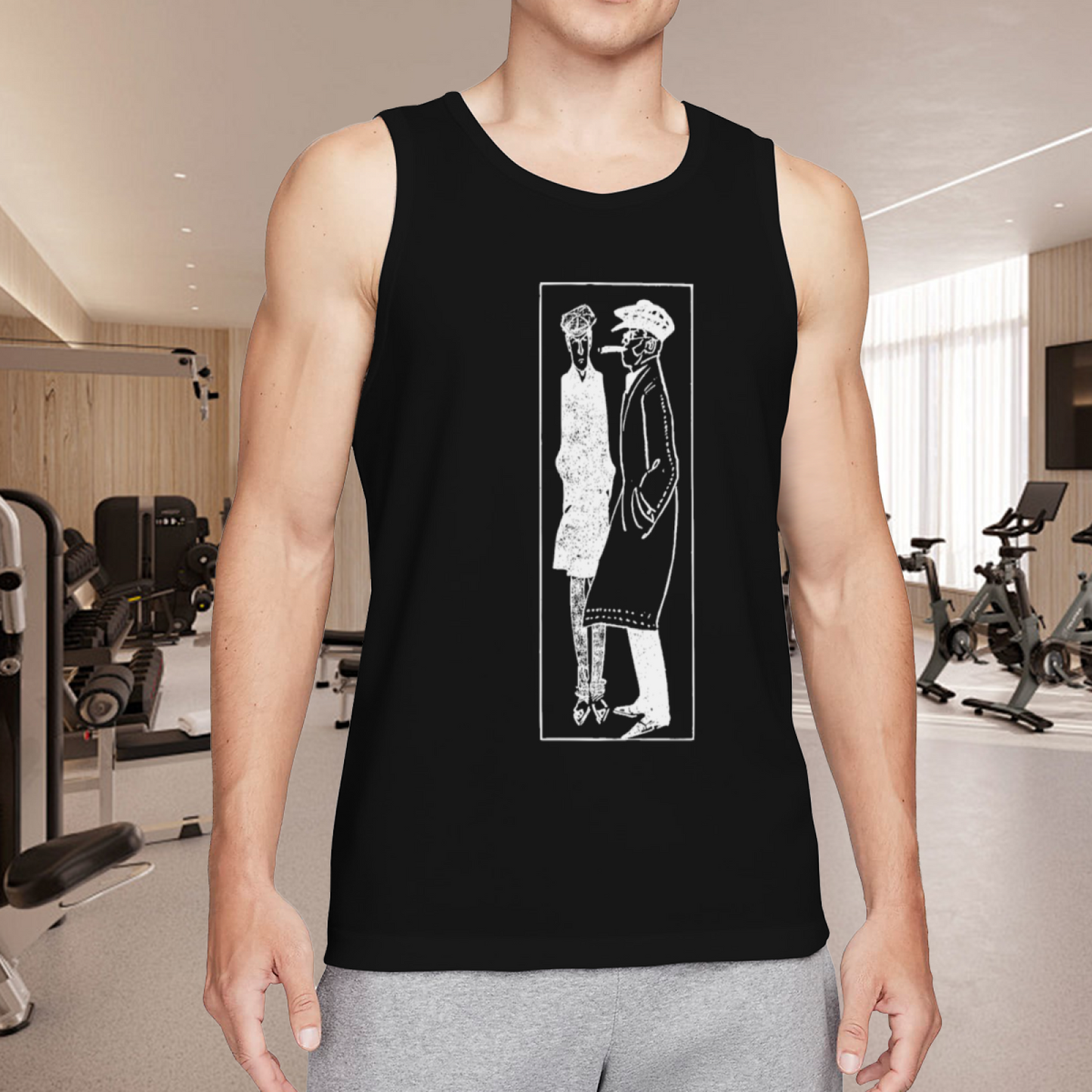Vintage 1920s Retro Couple Line Art Graphic Tank