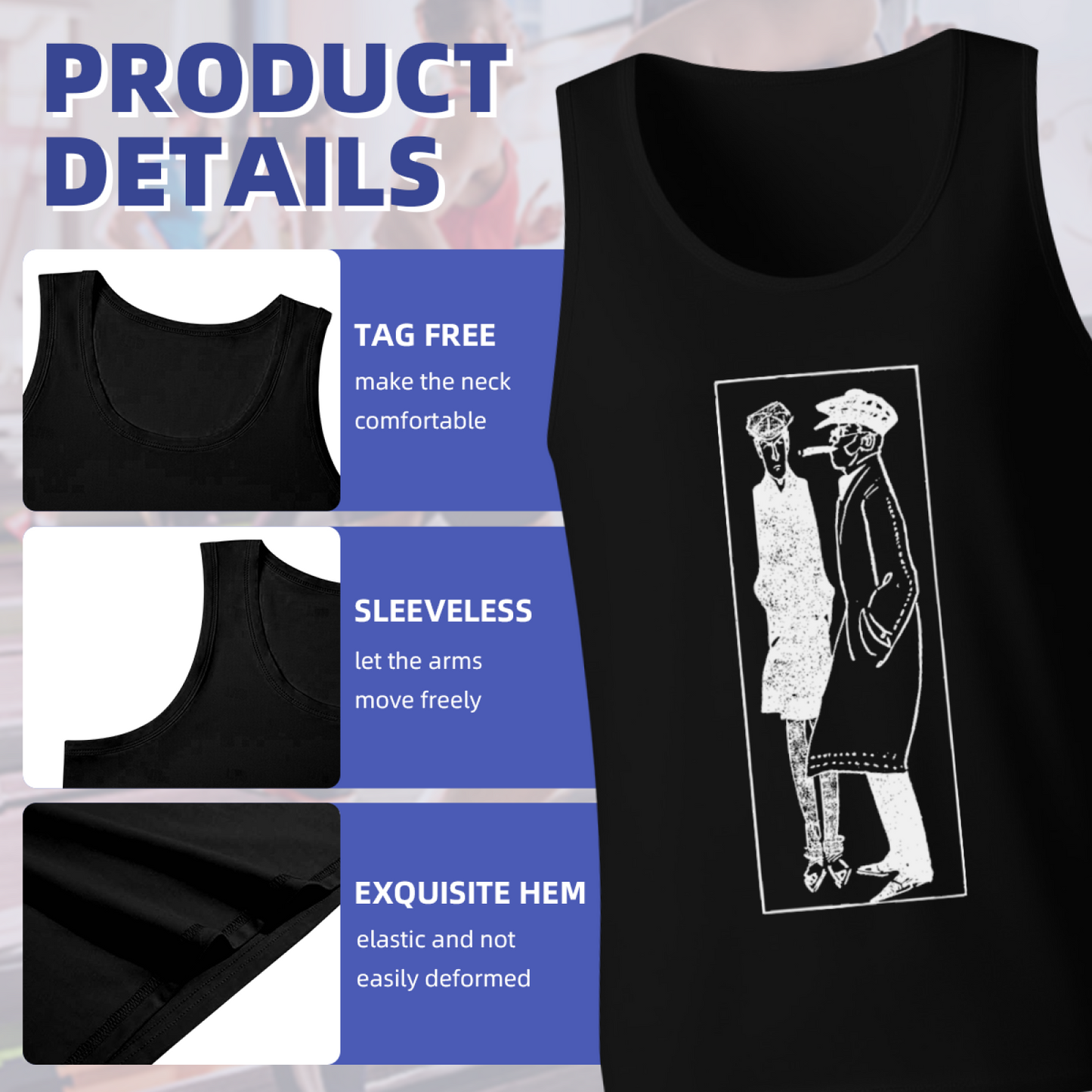 Vintage 1920s Retro Couple Line Art Graphic Tank