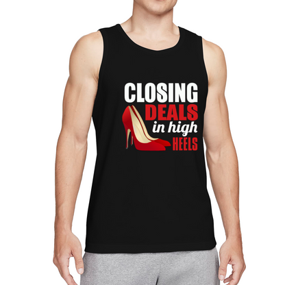 Closing Deals In High Heels Business Lady Graphic Men Tank Top