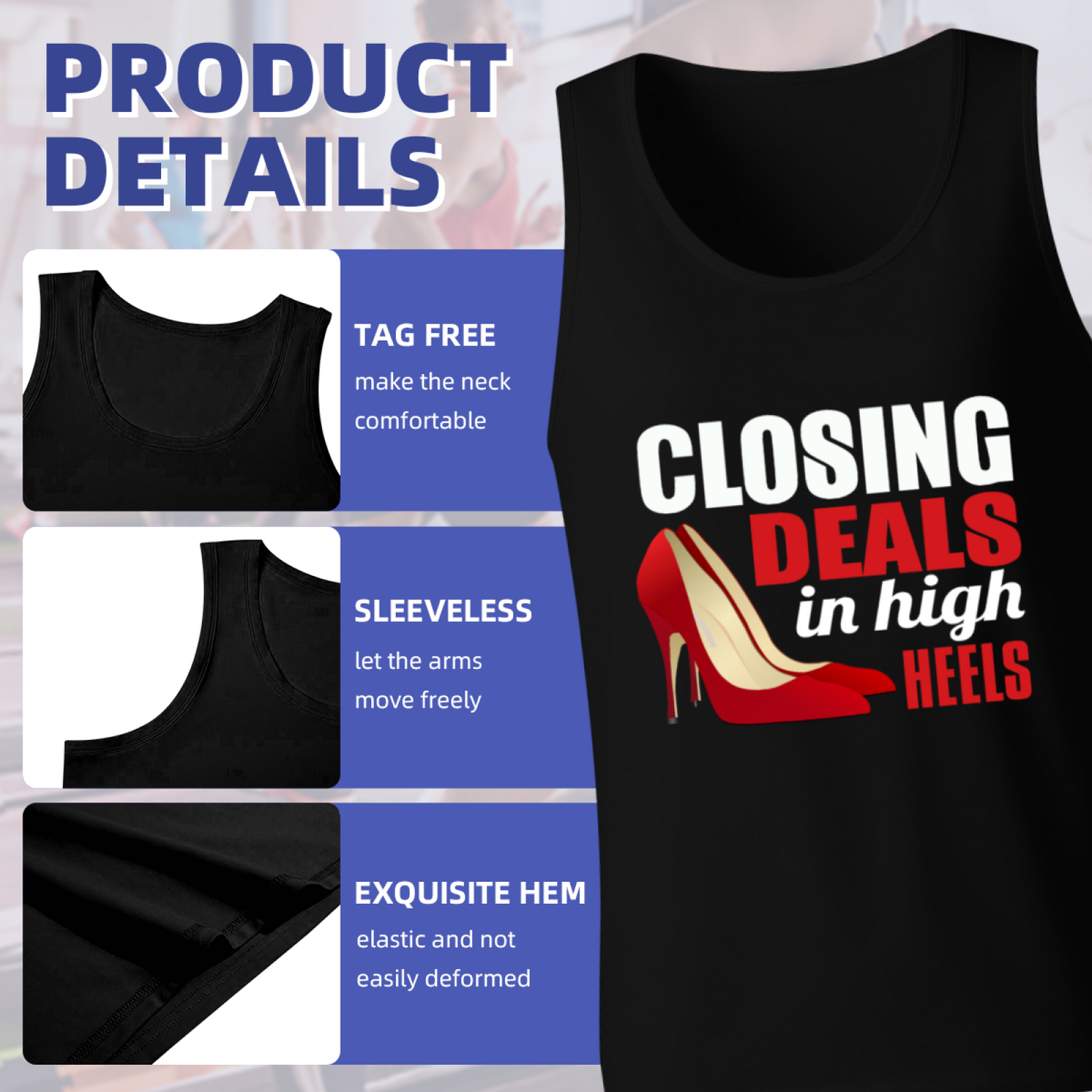 Closing Deals In High Heels Business Lady Graphic Men Tank Top