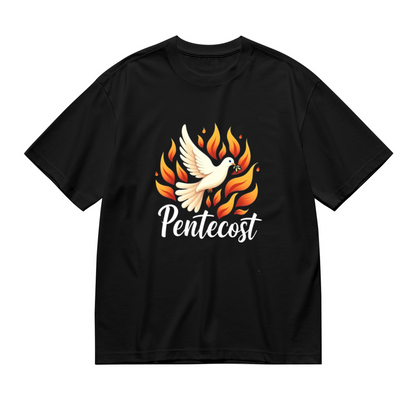 Pentecost Holy Dove & Fiery Flame Faith Graphic Plus Size Women Printed T-Shirt