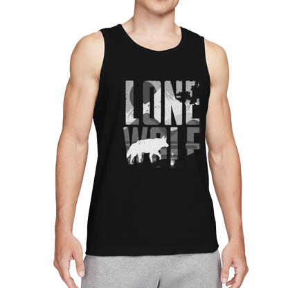 Camo Lone Wolf Wild Outdoor Casual Men Tank Top