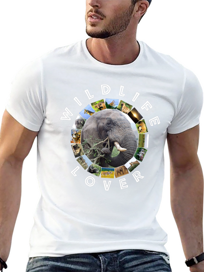 Wildlife Lover Graphic Tee - Black Cotton T-Shirt
