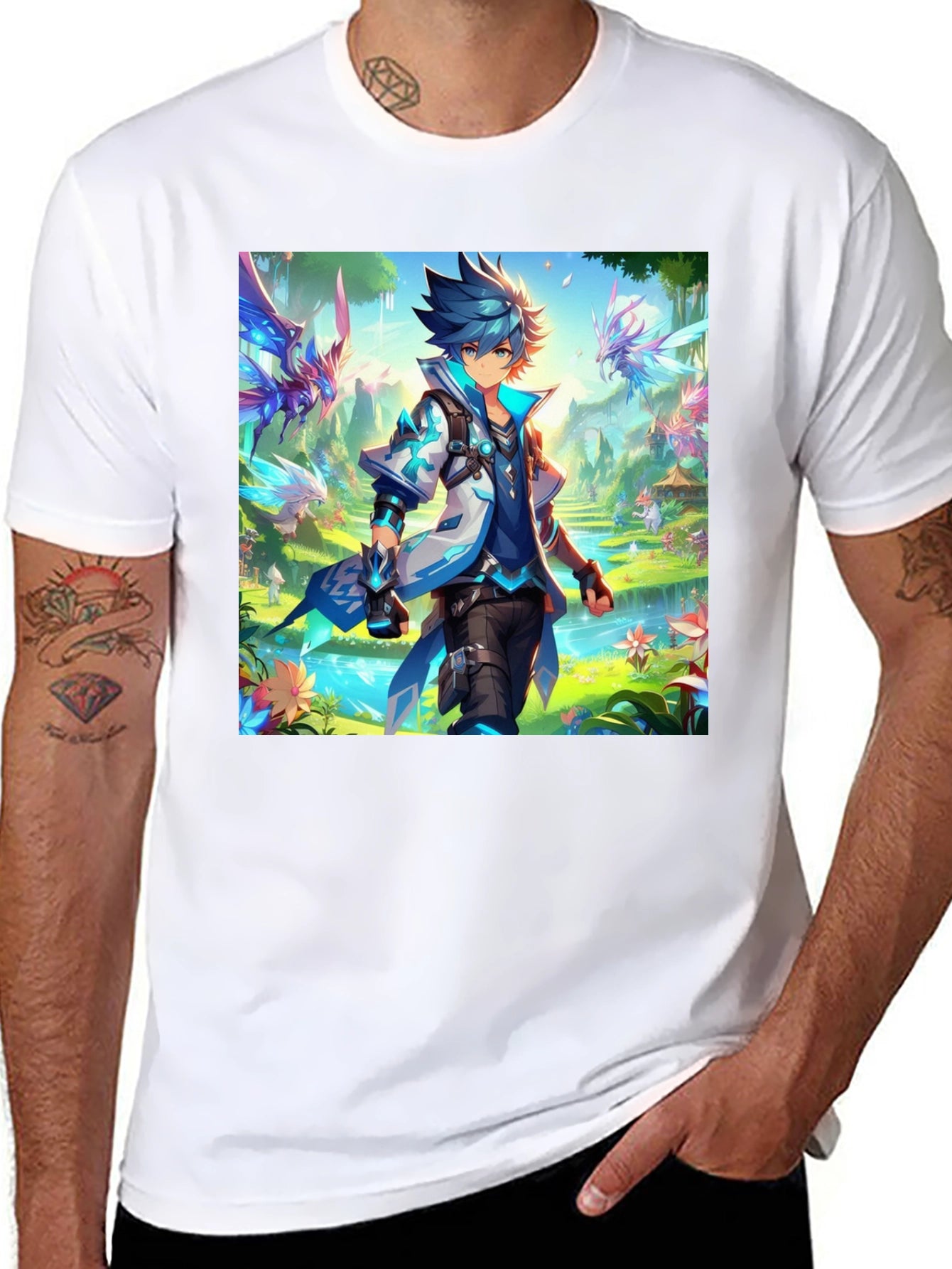 Anime Character Graphic Black T-Shirt