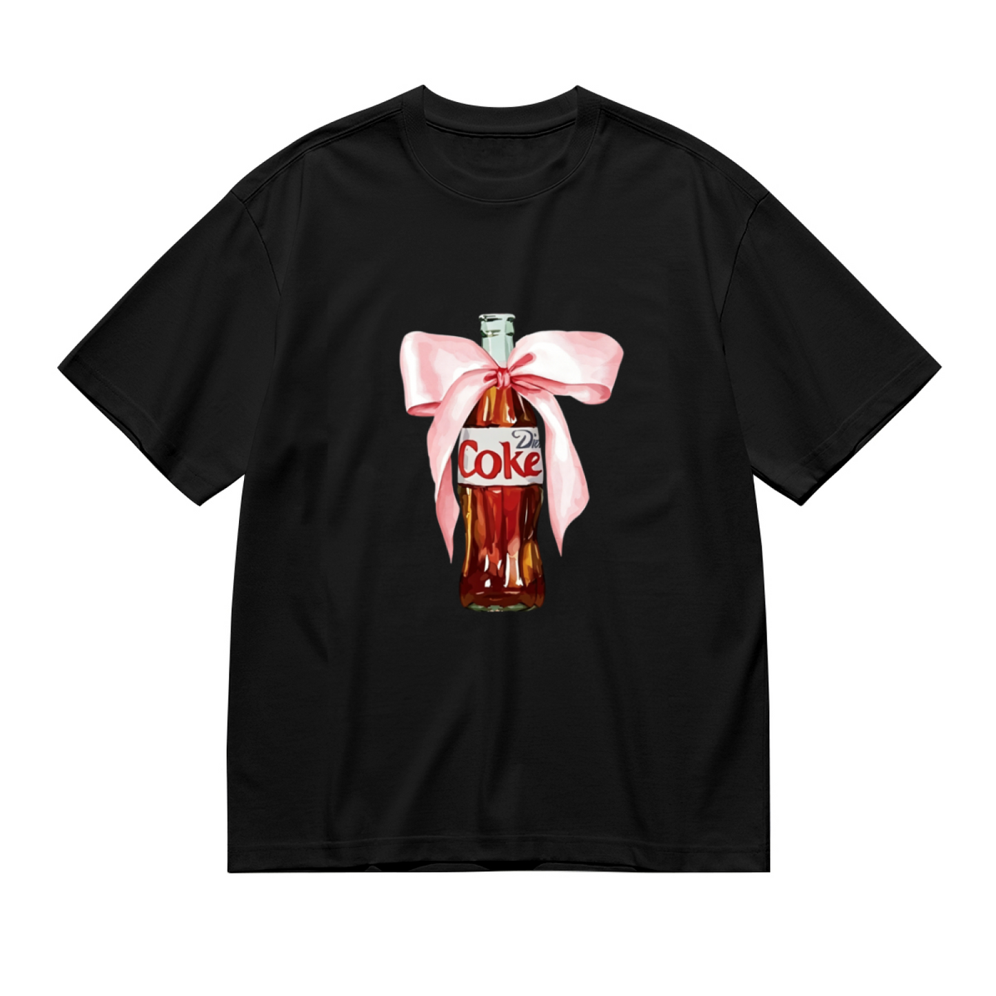 Cute Diet Coke Bottle With Pink Bow Graphic Plus Size Women¡¯s T-Shirt