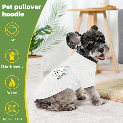 Dream Big Little One Rainbow Cloud Pet Cardigan Sweater, Soft White Cute Puppy Top