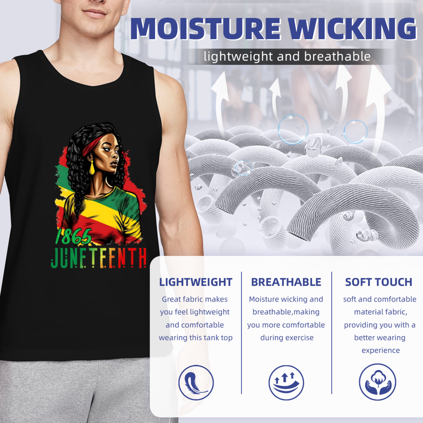 1865 Juneteenth Black Pride Portrait Tank Top