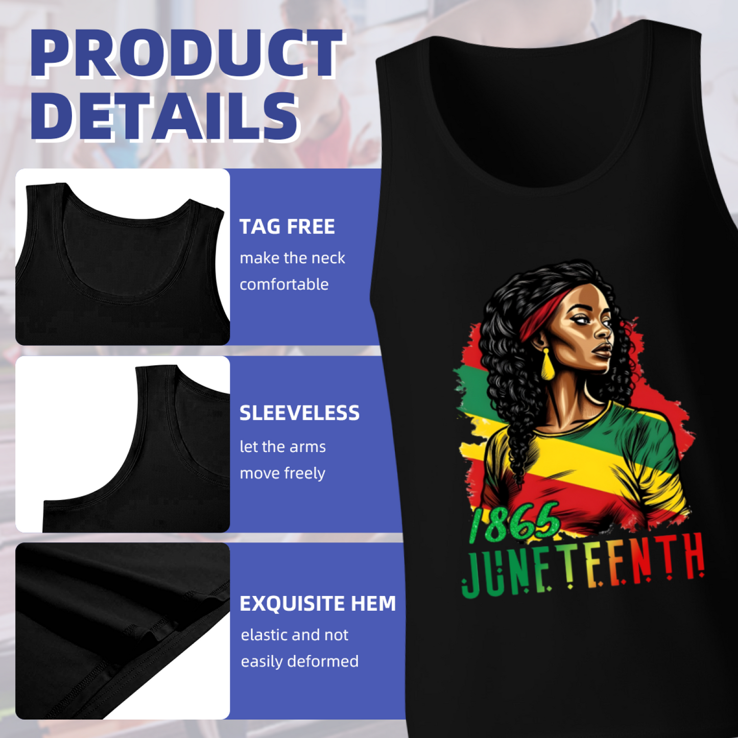1865 Juneteenth Black Pride Portrait Tank Top