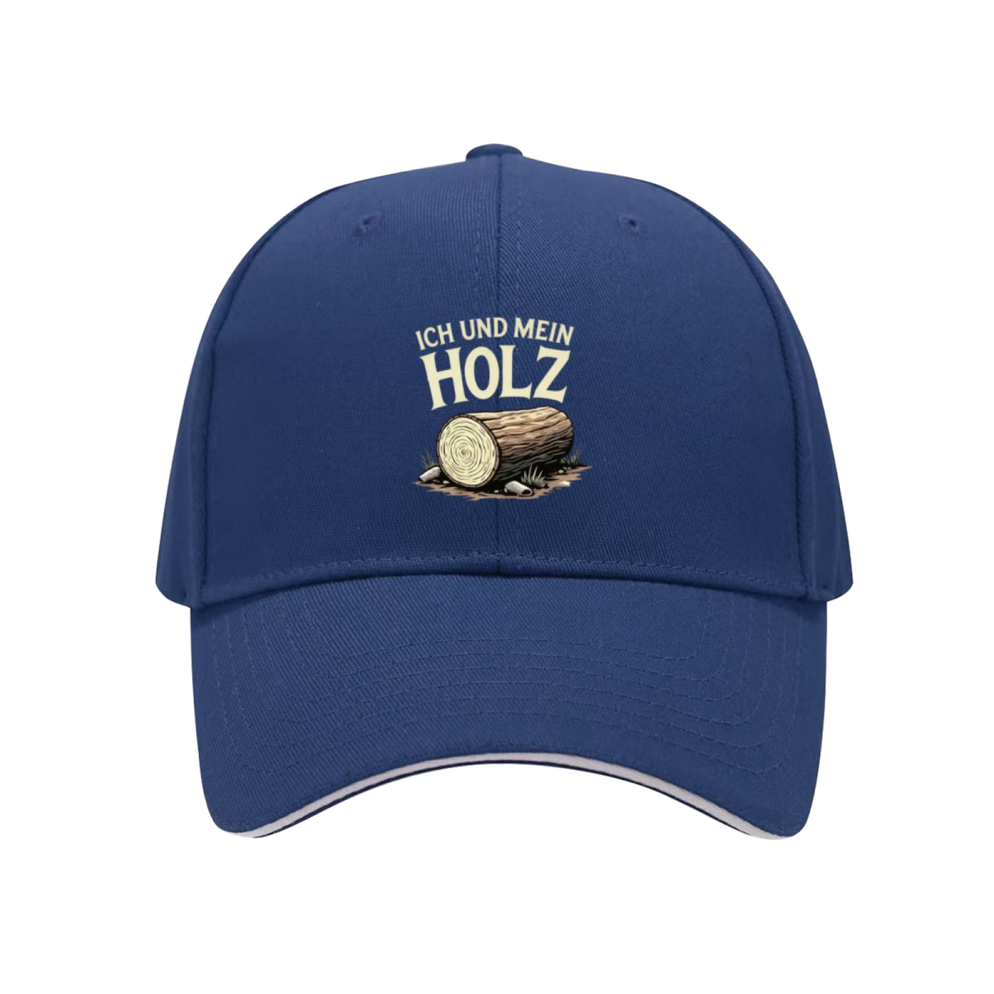 German Text Ich Und Mein Holz Log Print Multi-Color Sandwich Cap