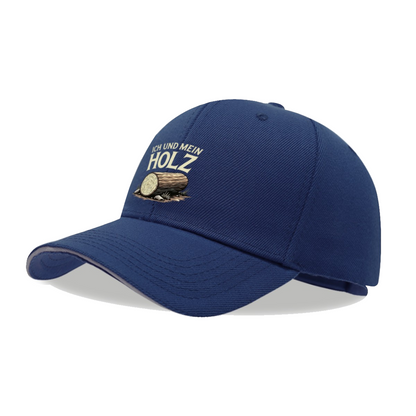 German Text Ich Und Mein Holz Log Print Multi-Color Sandwich Cap