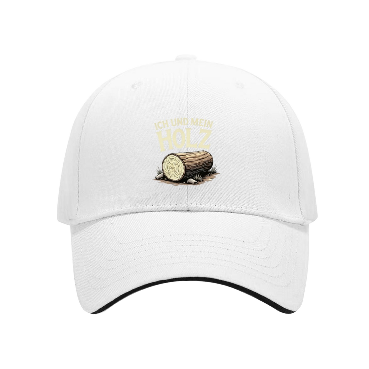 German Text Ich Und Mein Holz Log Print Multi-Color Sandwich Cap