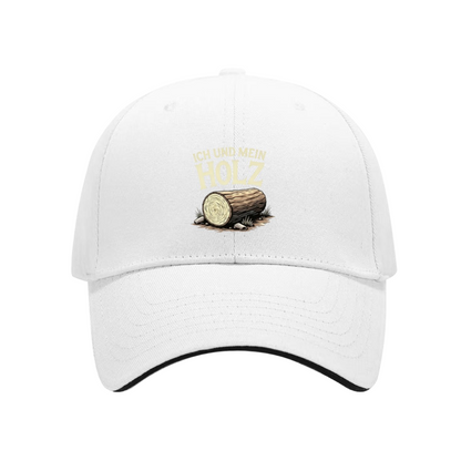 German Text Ich Und Mein Holz Log Print Multi-Color Sandwich Cap