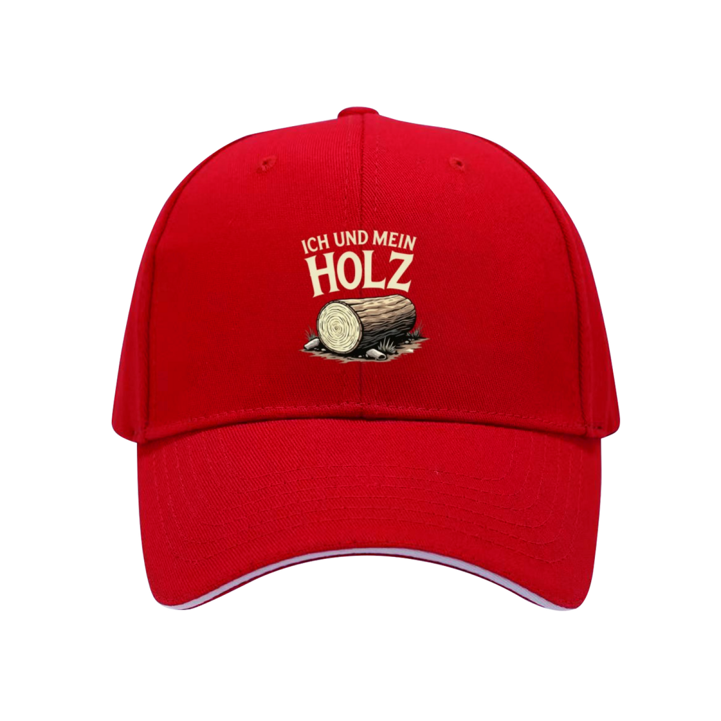 German Text Ich Und Mein Holz Log Print Multi-Color Sandwich Cap